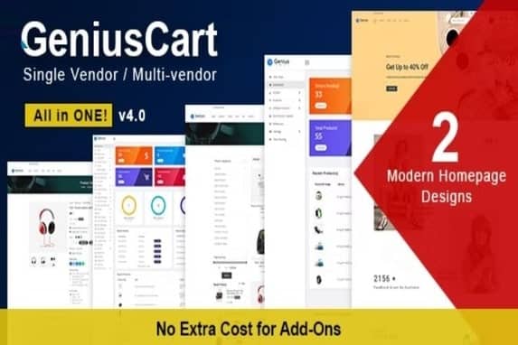 GeniusCart – Single or Multi vendor Ecommerce System with Physical and Digital Product Marketplace