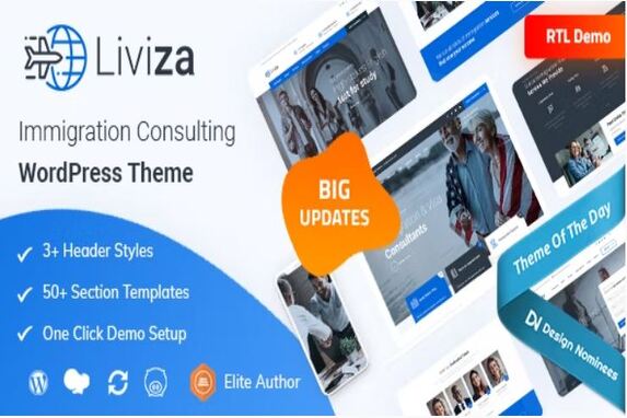Liviza – Immigration Consulting WordPress Theme + RTL