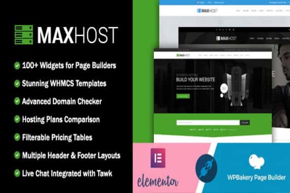 MaxHost – Web Hosting, WHMCS and Corporate Business WordPress Theme