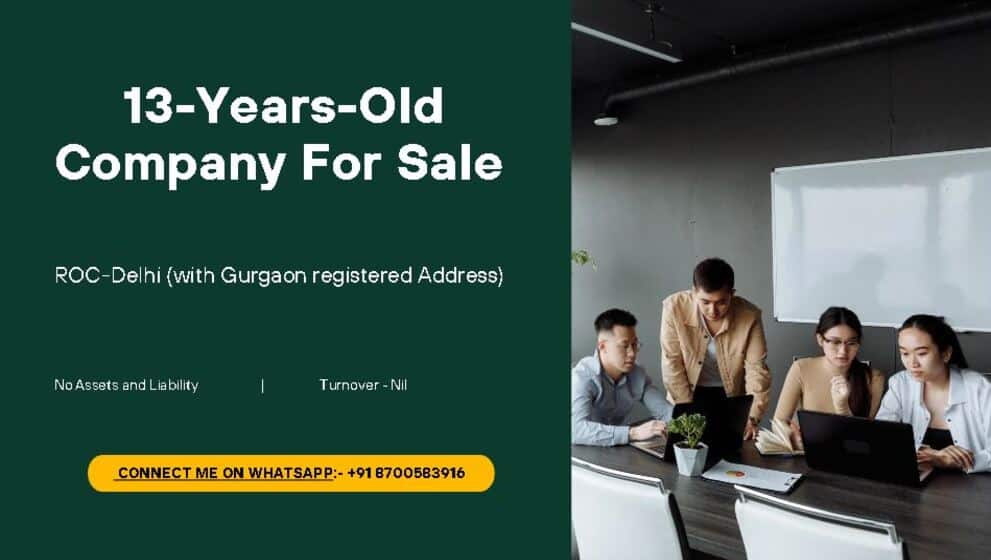 Read more about the article 13 Years Old Company For Sale